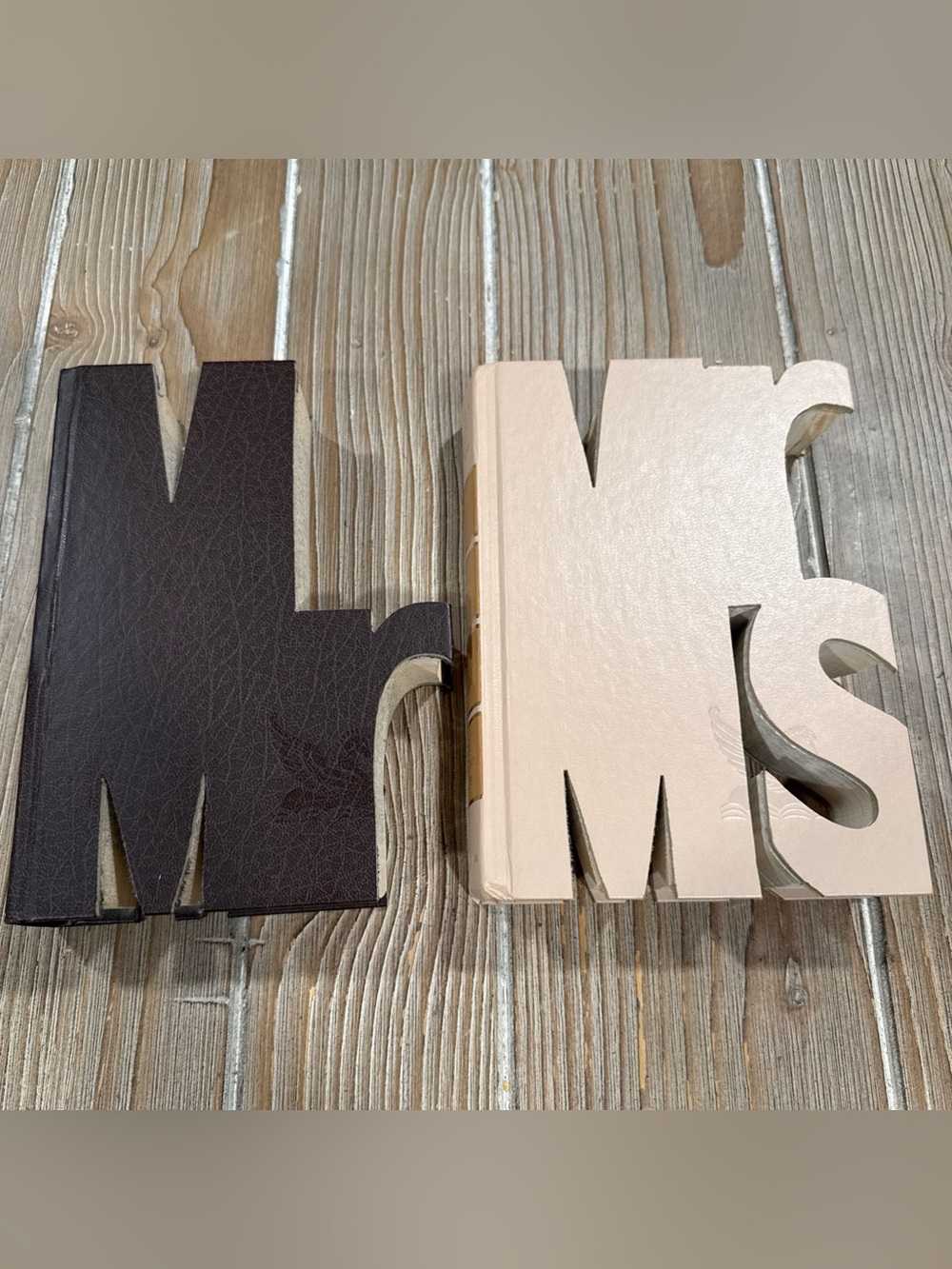 Decorative Wooden Letters - Blush Pink and Dark Brown